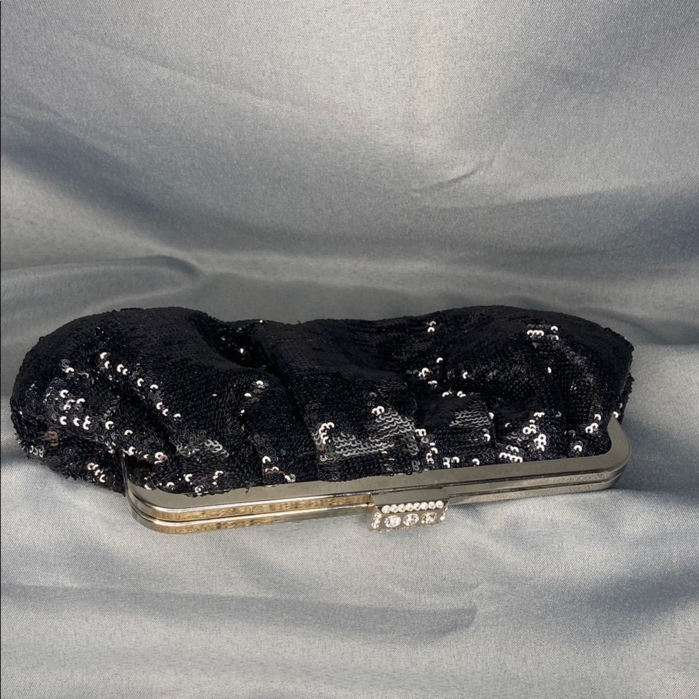 Sequin Black Clutch Bag